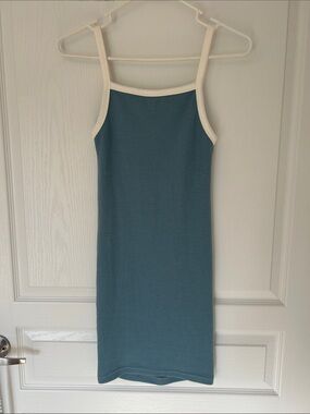 ROLLA’S Blue Bodycon Dress with Cream Trim XS
